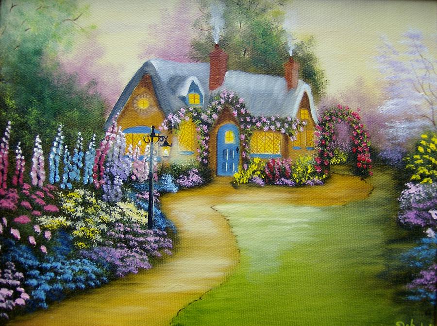Cottage Garden Painting by Debra Campbell
