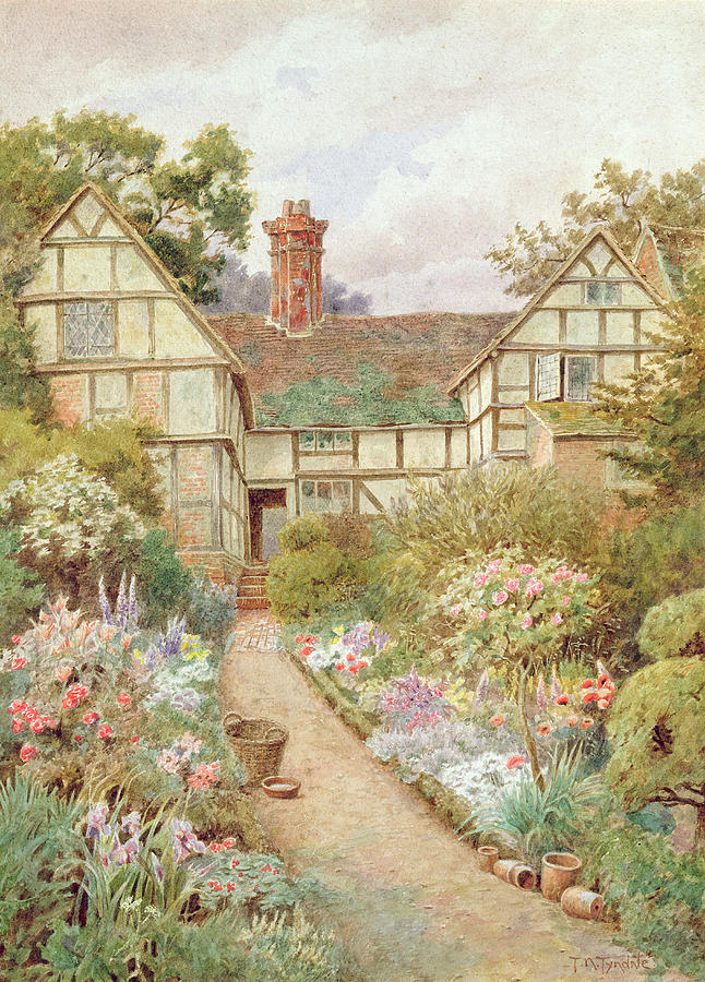 Cottage Garden Painting by Thomas Nicholson Tyndale