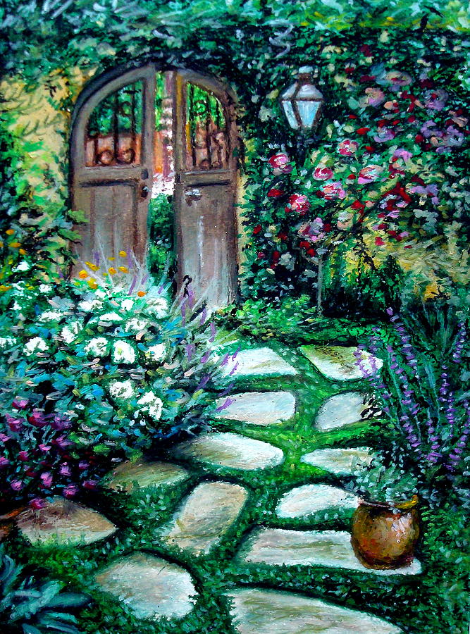 Cottage Gates Pastel by Elizabeth Robinette Tyndall