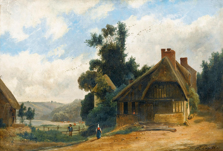 Cottage in the Countryside 2 Painting by Louis-Auguste Lapito