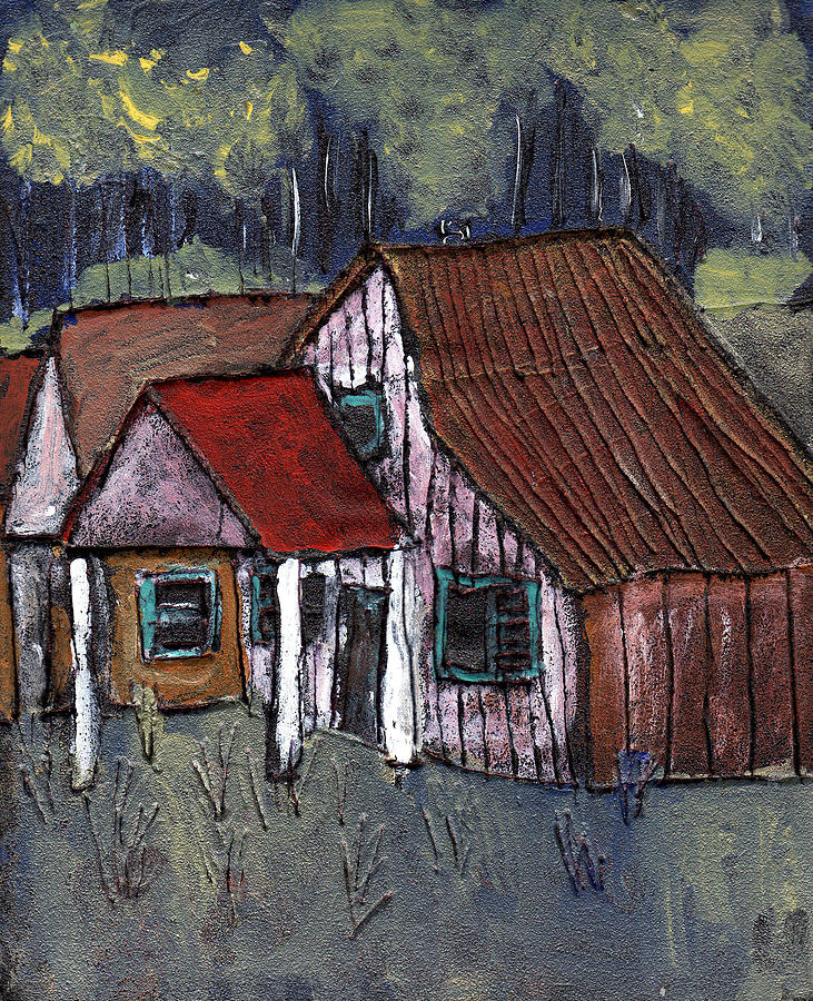 Cottage in the Woods Painting by Wayne Potrafka