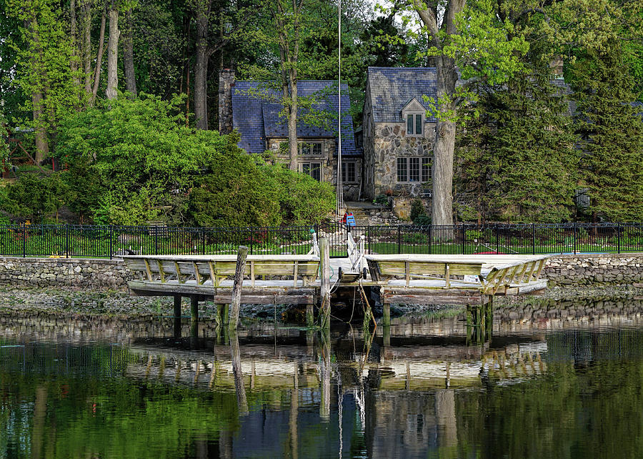 Cottage on Saugatuck river ct by Mike-Hope Photograph by Michael Hope