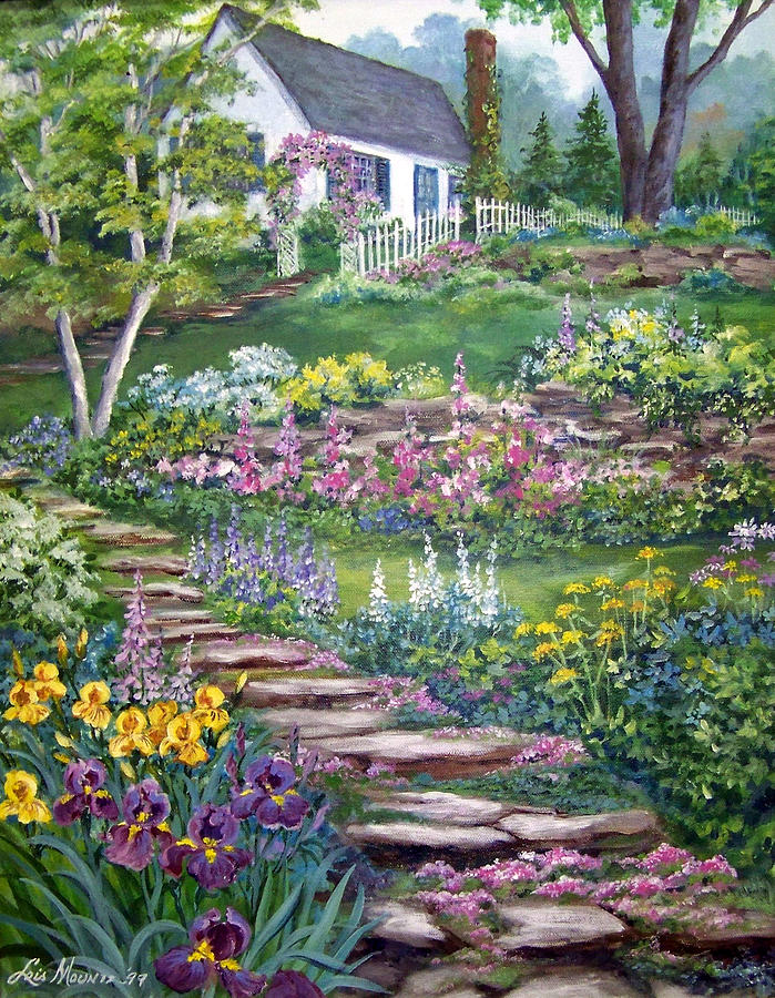 Cottage on the Hilltop Painting by Lois Mountz
