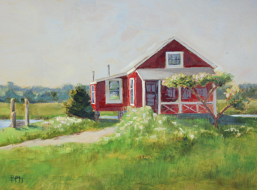 Cottage On The Marsh Painting by Barbara Hageman
