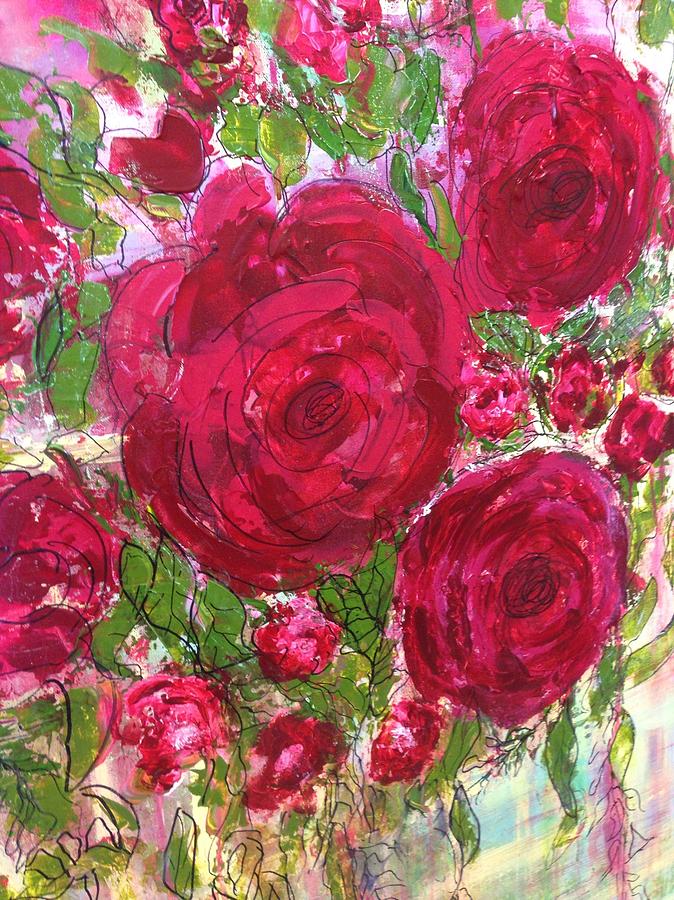 Cottage rose Painting by Lynda Klaassen