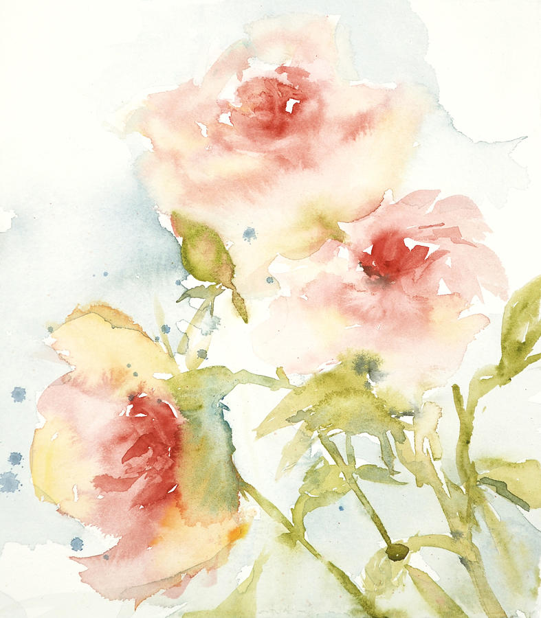 Cottage Roses Painting by Sandra Strohschein