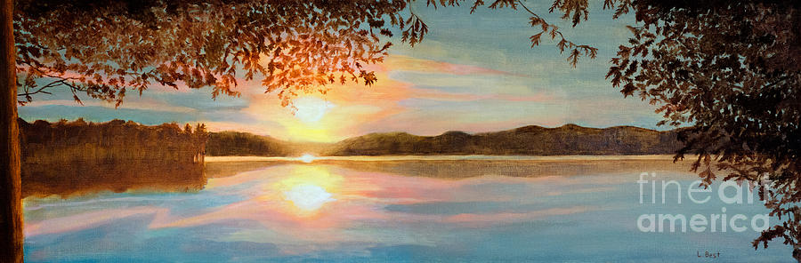 Sunset Painting - Cottage View by Laurel Best