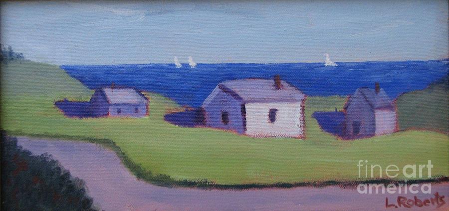 Cottage Painting - Cottages by the Sea by Laura Roberts