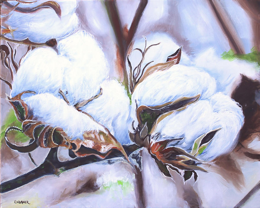 Cotton Bolls Painting by Karl Wagner