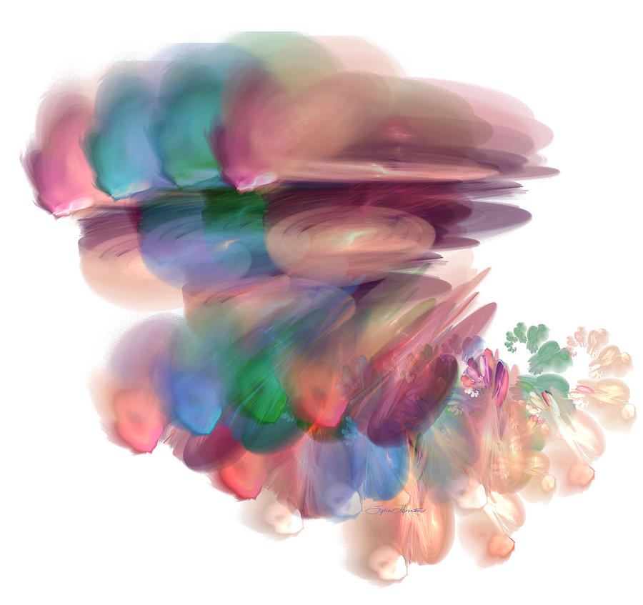 Abstract Digital Art - Cotton Candy Clouds by Sylvia Thornton
