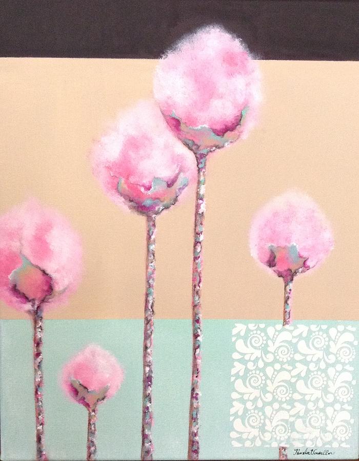 Florals Painting - Cotton-Candy Florals by Pamela Vosseller Florals Painting - Cotton-Candy Florals by Pamela Vosseller