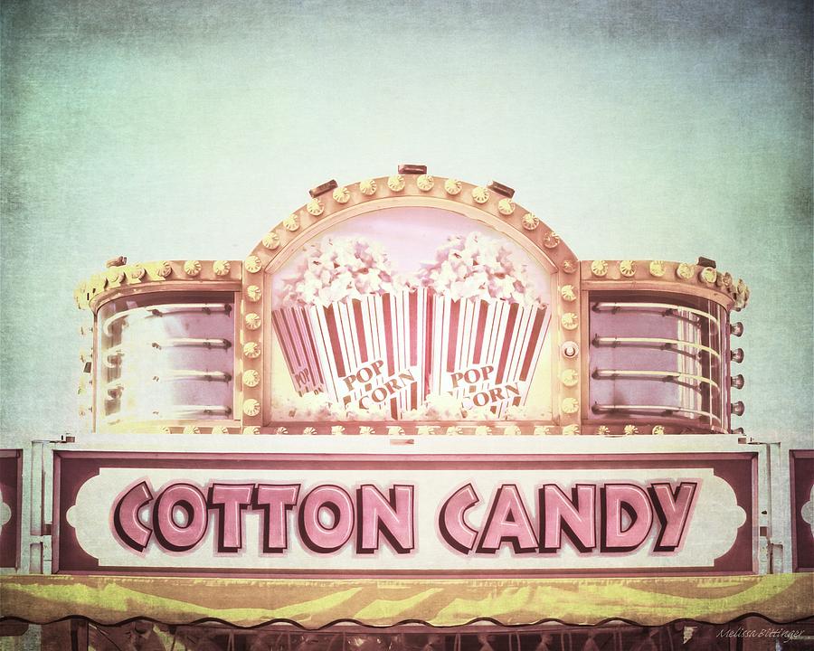 Cotton Candy Pop Corn Carnival Signage Retro Style Photograph by Melissa Bittinger
