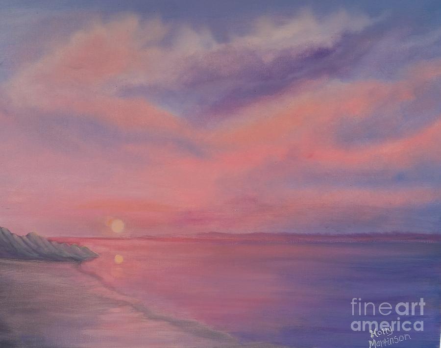 Cotton Candy Sky Painting By Holly Martinson