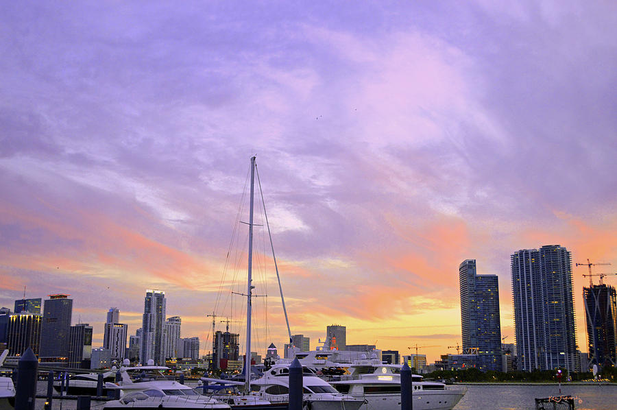 Cotton Candy Sunset Over Miami Photograph by Ken Figurski