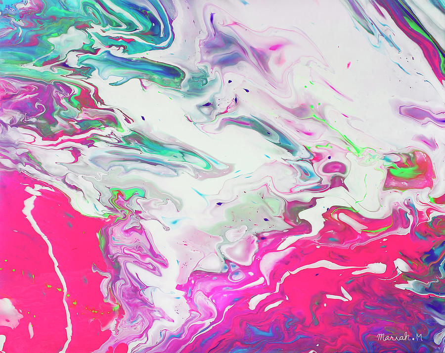 Cotton Candy Swirls Painting by Mariah Mobley