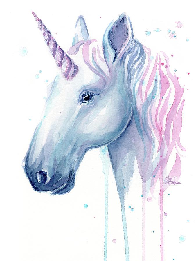 Unicorn Painting - Cotton Candy Unicorn by Olga Shvartsur