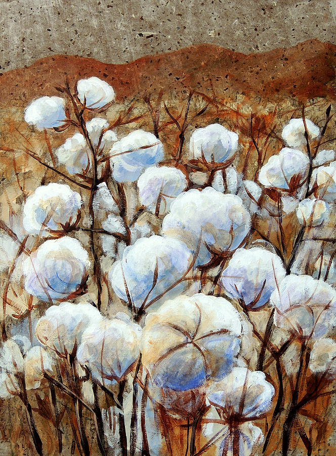 Cotton Fields Painting by Candy Mayer