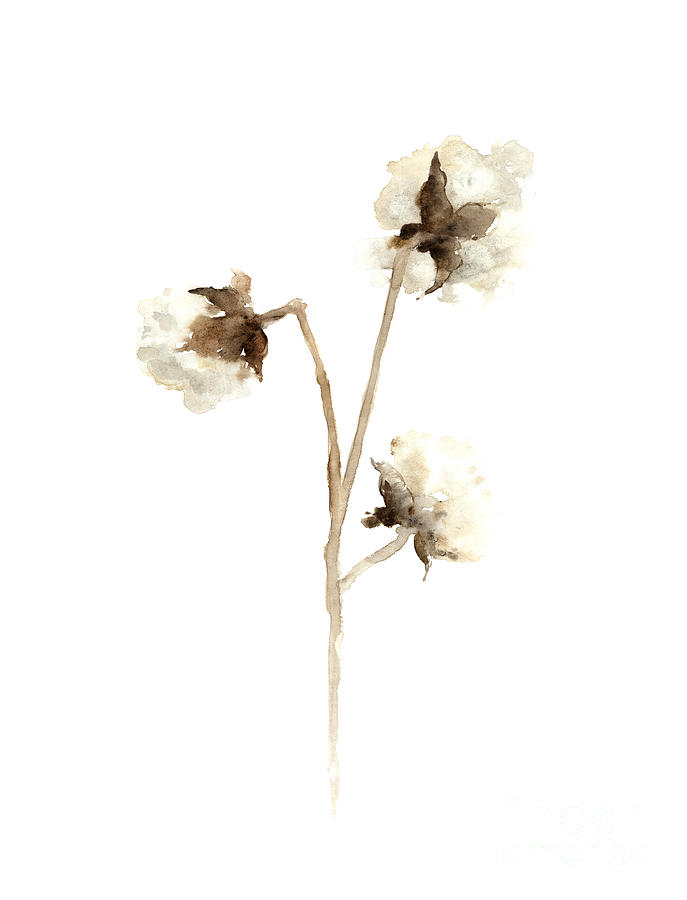 Flower Painting - Cotton fine art print by Joanna Szmerdt