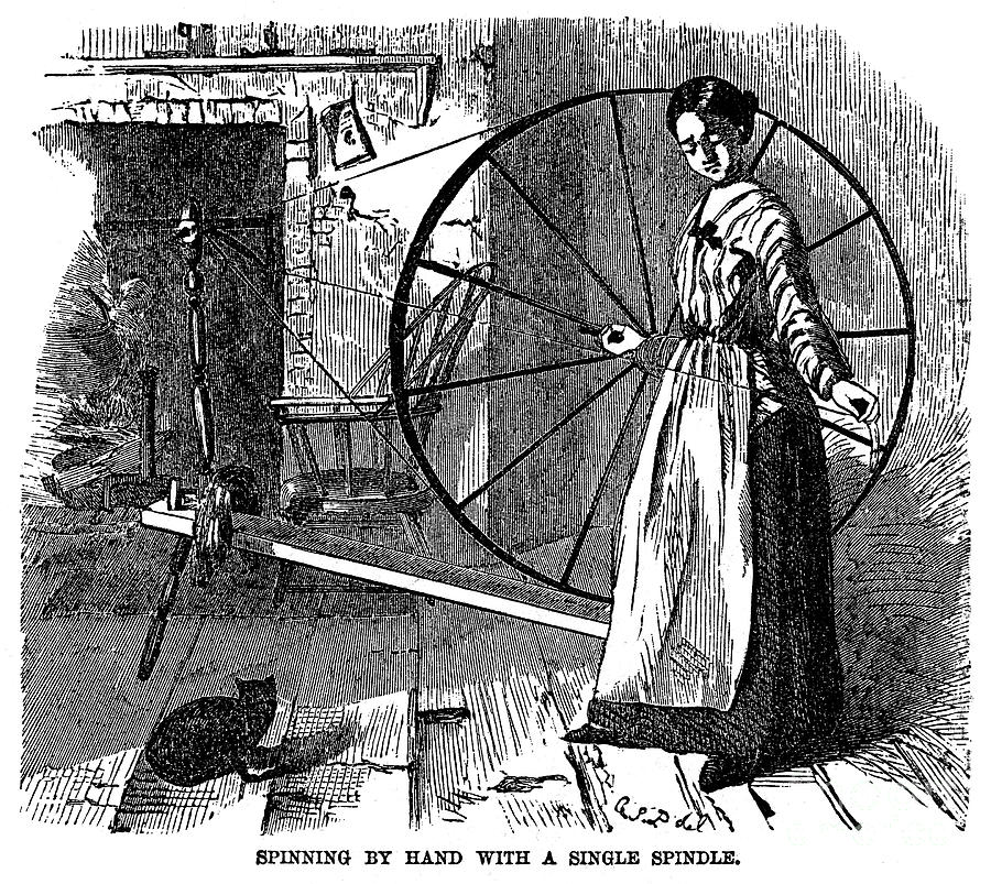 Cotton: Hand-spinning Photograph by Granger