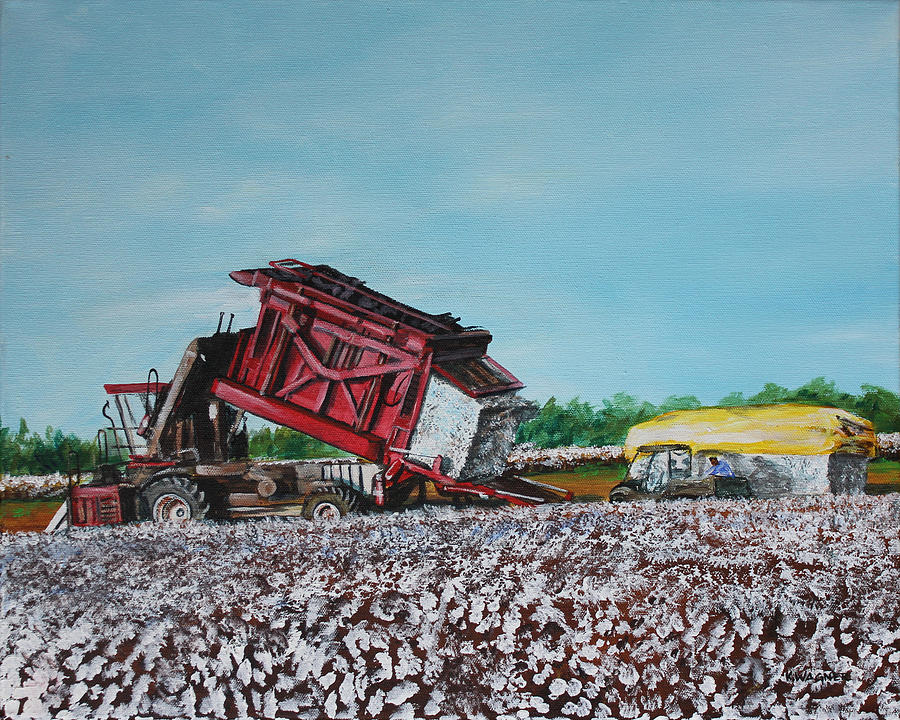 Cotton Pickin Business Painting by Karl Wagner