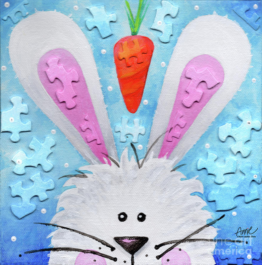 Cotton Tail Painting by Annie Troe