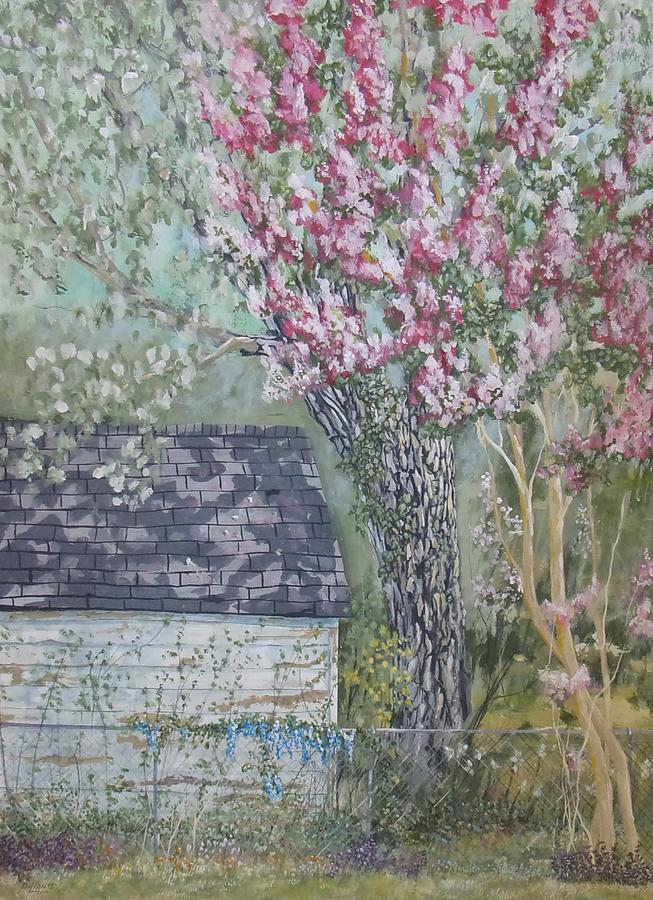 Cottonwood and Crape Myrtle Painting by Michael Dillon