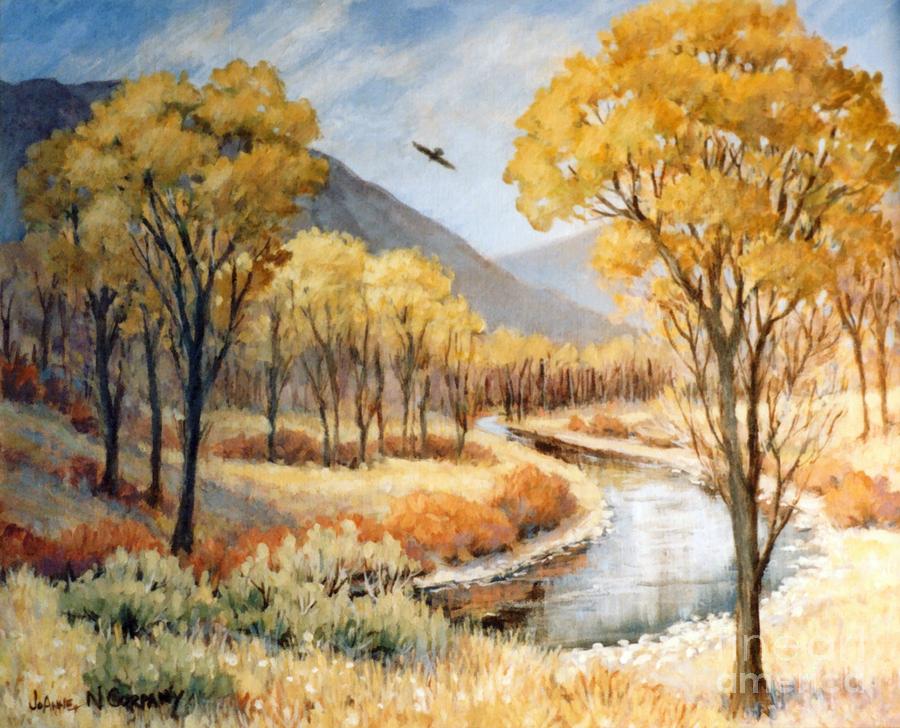 Fall Painting - Cottonwood Canyon Autumn by JoAnne Corpany