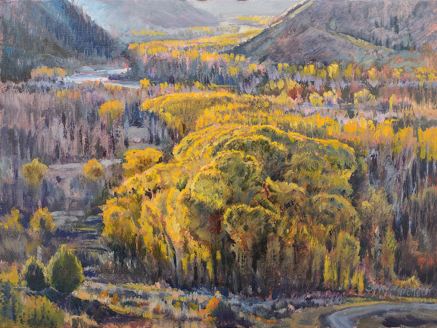 Cottonwood Grove Painting by Steve Spencer