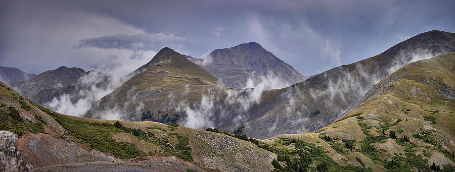 Mountain Photograph - Cottonwood Pass Peaks Panorama by Kevin Munro