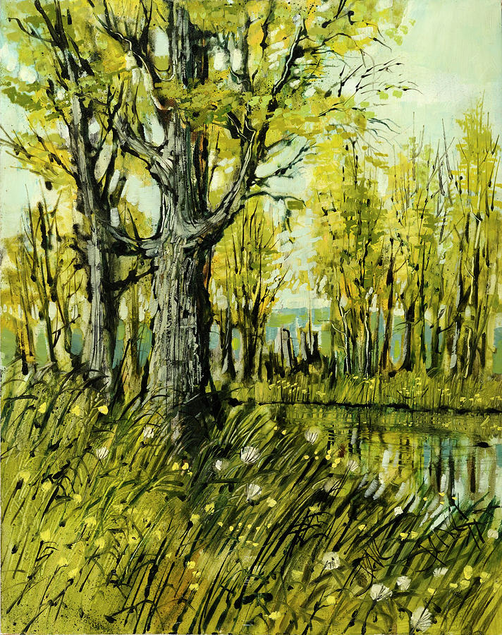 Cottonwood Pond Painting by Steve Spencer