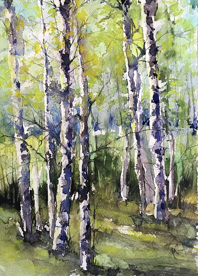 Cottonwoods and Sycamores Painting by Robin Miller-Bookhout