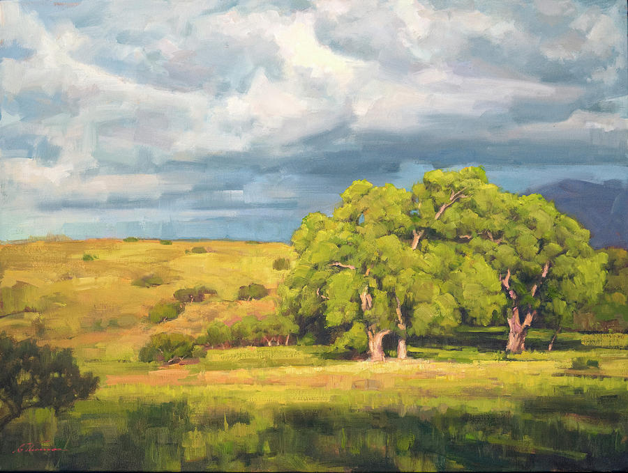 Cottonwoods Painting by Charles Thomas Fine Art - Fine Art America