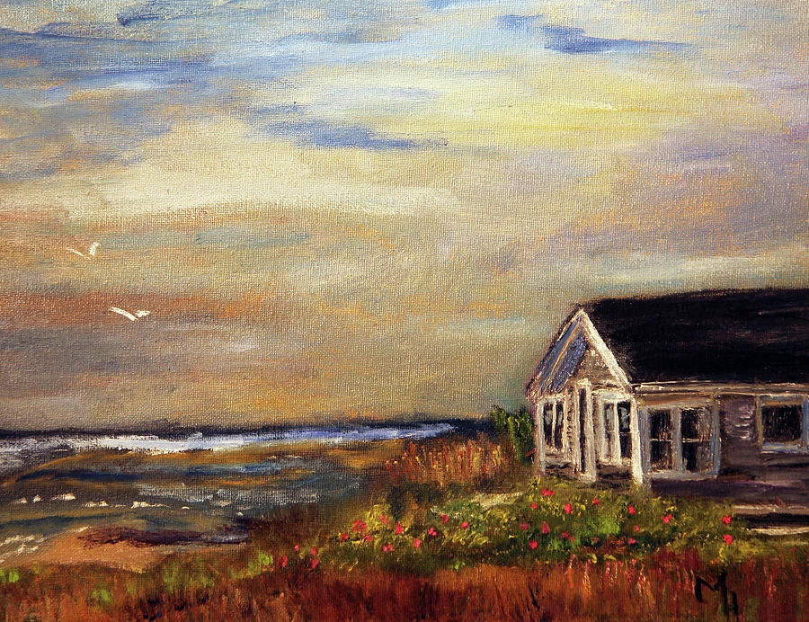 Cotuit Beach Cottage Painting By Michael Helfen