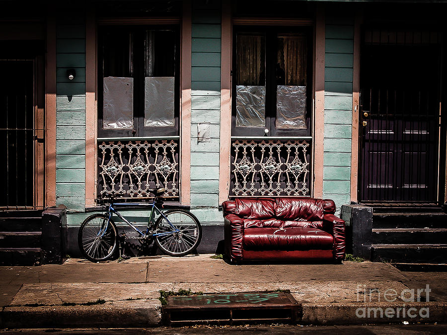 New Orleans Photograph - Couch and Bike - Nola by Kathleen K Parker