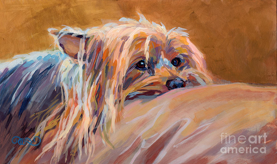 Yorkshire Terrier Painting - Couch Potato by Kimberly Santini