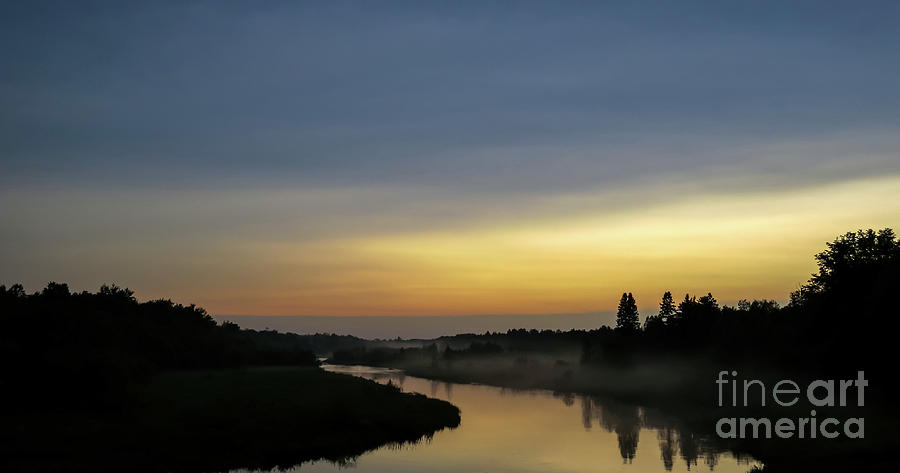 Couderay River Foggy Blanket Sunset Photograph