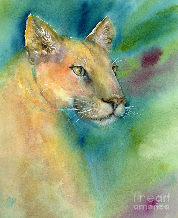 Cougar Painting by Amy Kirkpatrick
