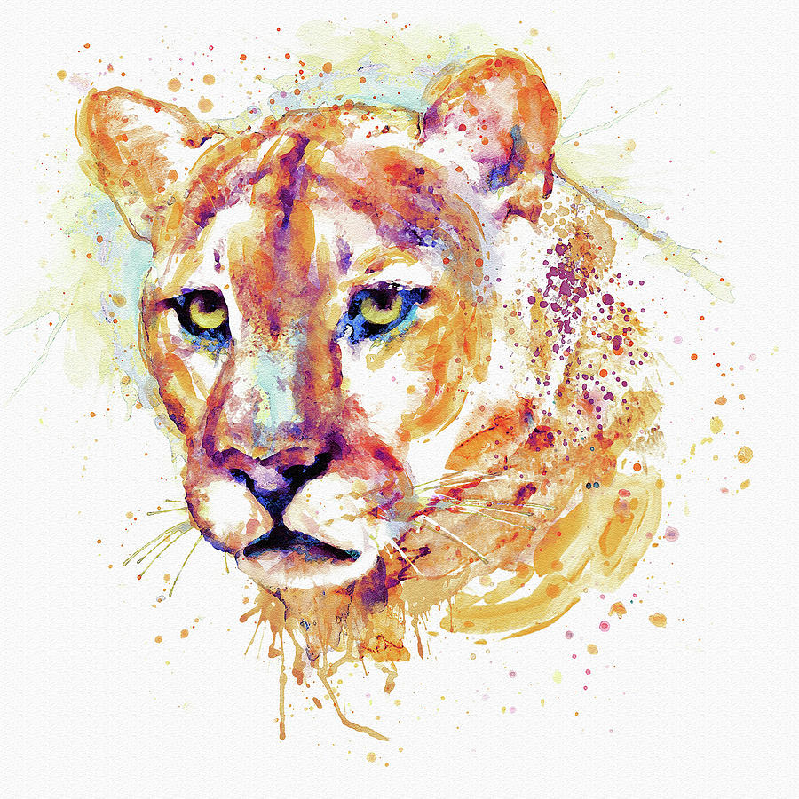 Animal Painting - Cougar Head by Marian Voicu