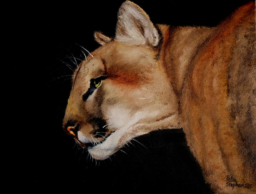 Wildlife Painting - Cougar by Petra Stephens