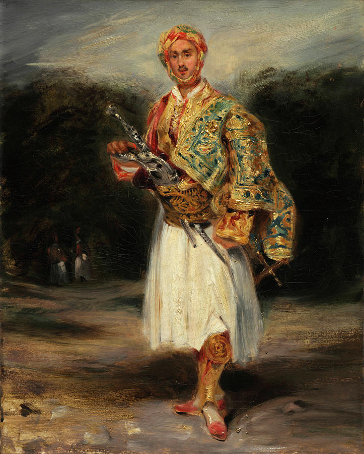 Eugene Delacroix Painting - Count Demetrius de Palatiano in Suliot Costume by Eugene Delacroix