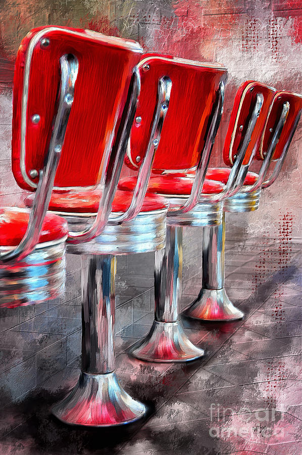 Checkers Digital Art - Counter Seating Available by Lois Bryan