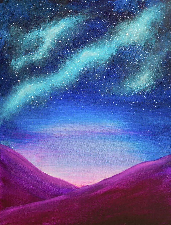Mountain Painting - Counting Stars by Iryna Goodall