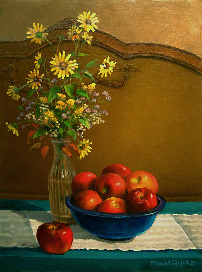 Still Life Painting - Country Apples by Randall R Quick Still Life Painting - Country Apples by Randall R Quick