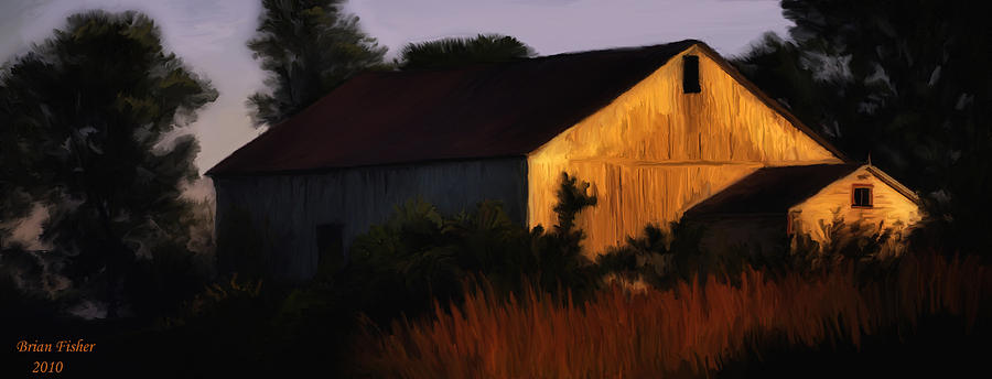 Landscape Digital Art - Country Barn by Brian Fisher Landscape Digital Art - Country Barn by Brian Fisher