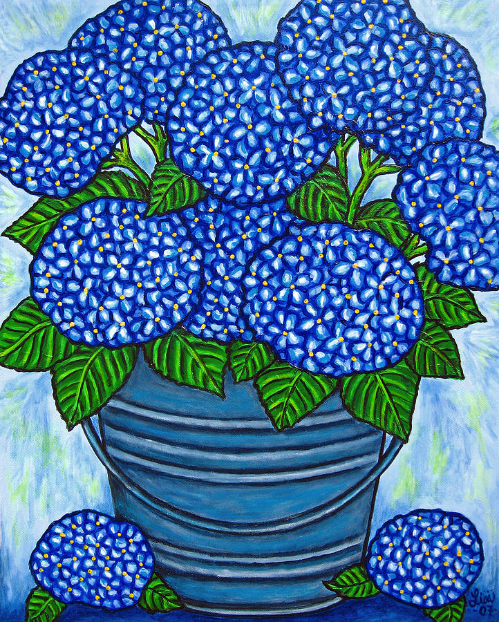 Flower Painting - Country Blues by Lisa  Lorenz