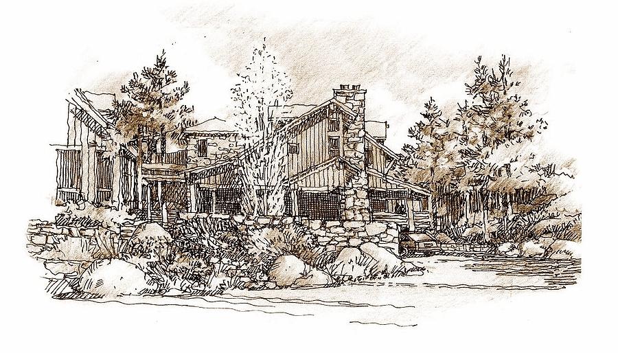 Country Cabin Drawing by Andrew Drozdowicz