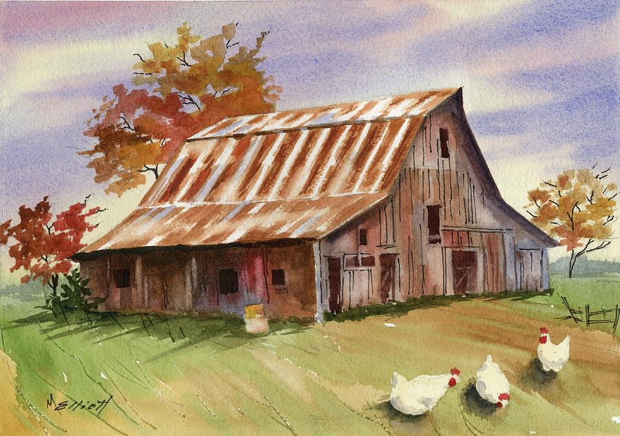 Architecture Painting - Country Chicks by Marsha Elliott