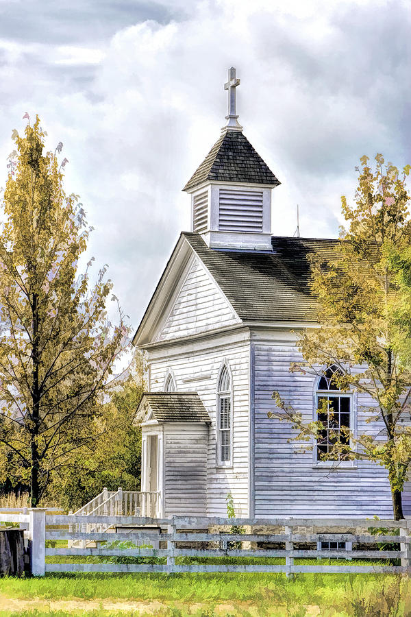 Country Church at Old World Wisconsin Painting by Christopher Arndt