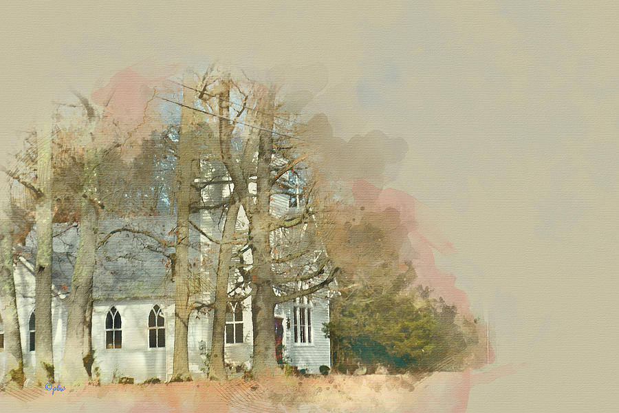 Country Church - Gordonsville VA Digital Art by Paulette B Wright