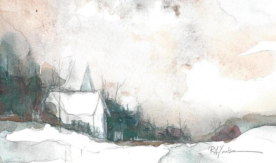 Country Church in Winter Painting by Robert Yonke